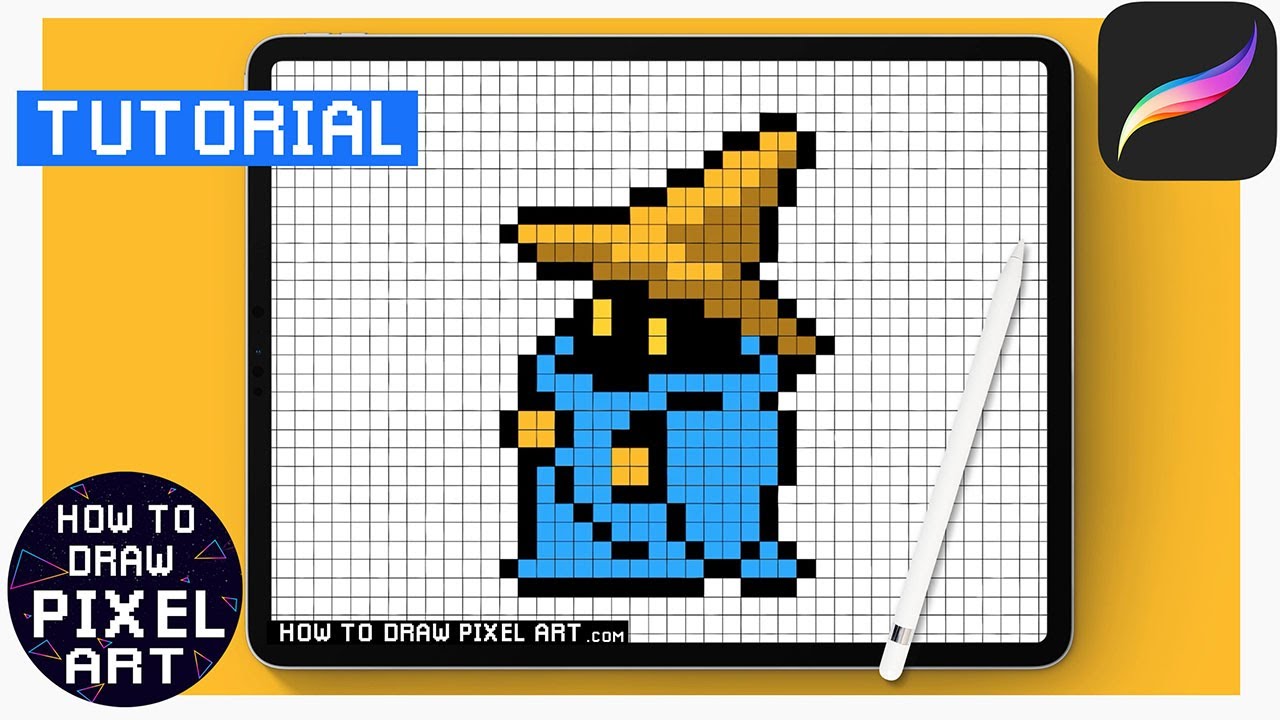 How To Draw Pixel Art Black Mage Final Fantasy Ff Nes Youtube