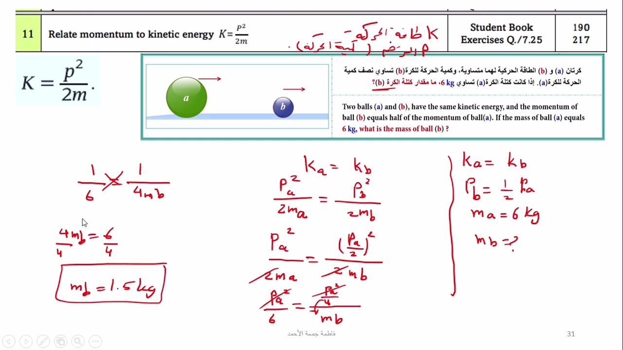 شرح هيكل الفيزياء الصف الحادي عشر المتقدم الفصل الثاني 2024- 2025 وحدة الزخم