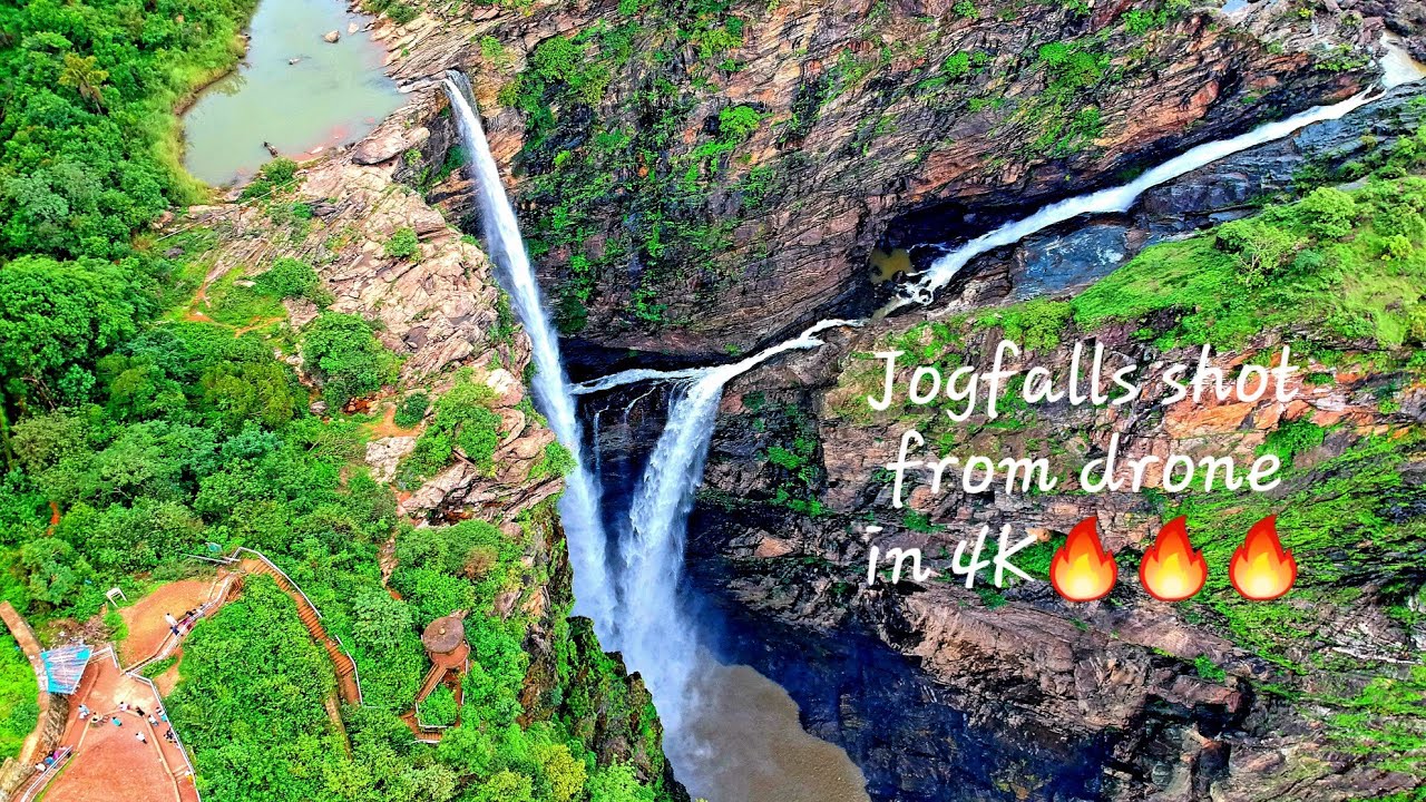 Jog falls aerial view shot from drone 2021 in 4K | Karnataka one state ...