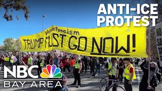 'ICE out': Protesters outside Super Bowl say federal agents are not welcome