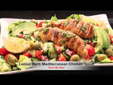 Lemon Herb Mediterranean Grilled Chicken Salad