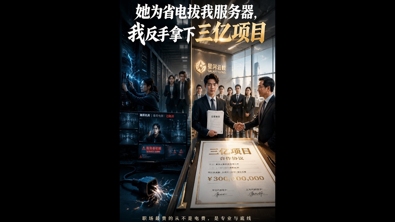 【一口气看完】《她为省电拔我服务器，我反手拿下三亿项目》#短剧 #AI短剧 #逆袭 #drama #爽剧 #鲨鱼先生