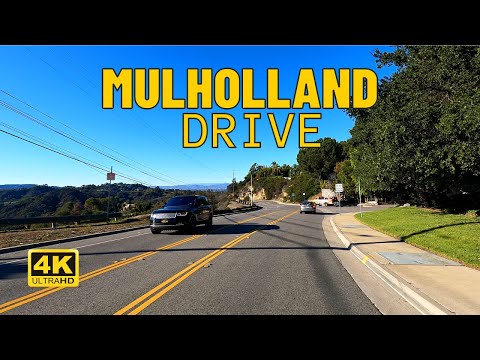 Driving entire Mulholland Drive - East to West | Los Angeles, California USA [4K UHD 60fps]