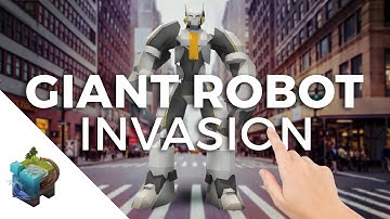 GIANT ROBOT Invasion! - Apple ARkit  " They are Everywhere" : Assemblr