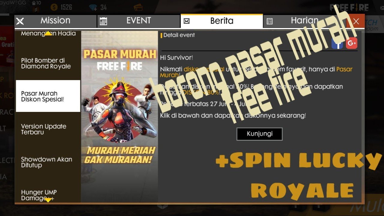 Borong Pasar Murah Free Fire Free Fire Youtube