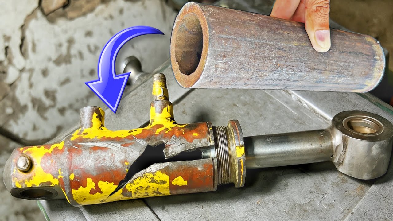 Saving $$$! Repairing of Broken Hydraulic Jack Cylinder by Iron Pipe 