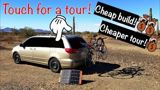 TOUR (for free) my cheap 2005 Toyota Sienna van build!