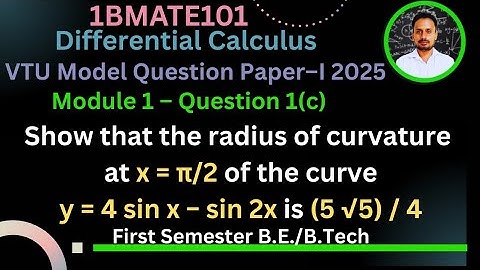 Differential calculus |  Radius of Curvature