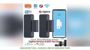 Tuya Zigbee Wifi Door Sensor Window Entry Sensor Security Burglar Magnetic Sensor Alarm Smart Life W