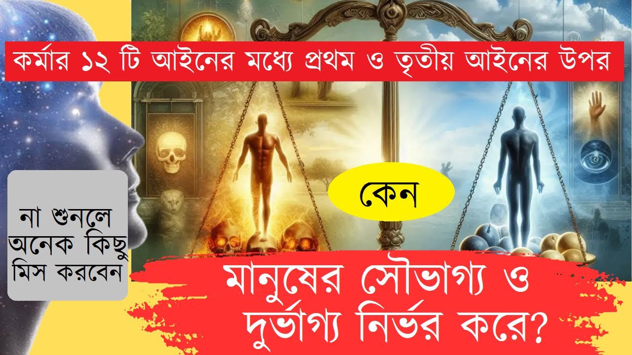 কর্মার ১২ টি আইনের মধ্যে প্রথম ও তৃতীয় আইনের উপর কেন মানুষের সৌভাগ্য ও দুর্ভাগ্য নির্ভর করে ?