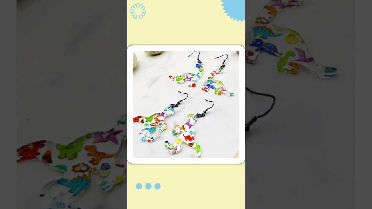 Colorful Dinosaur Earrings TREX, Weird & Whimsical Earrings for Fun Teachers, Brontosaurus Animal...