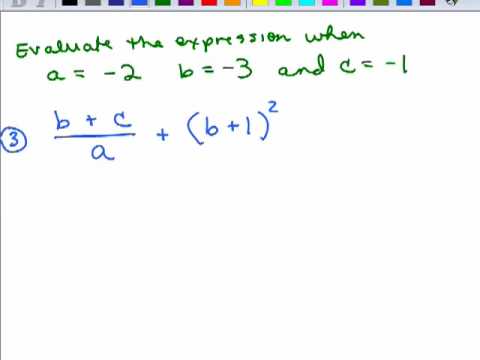 Evaluating Algebraic Expressions 2 - YouTube