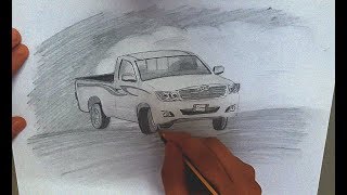 رسم سيارة تويوتا هايلكس draw a car