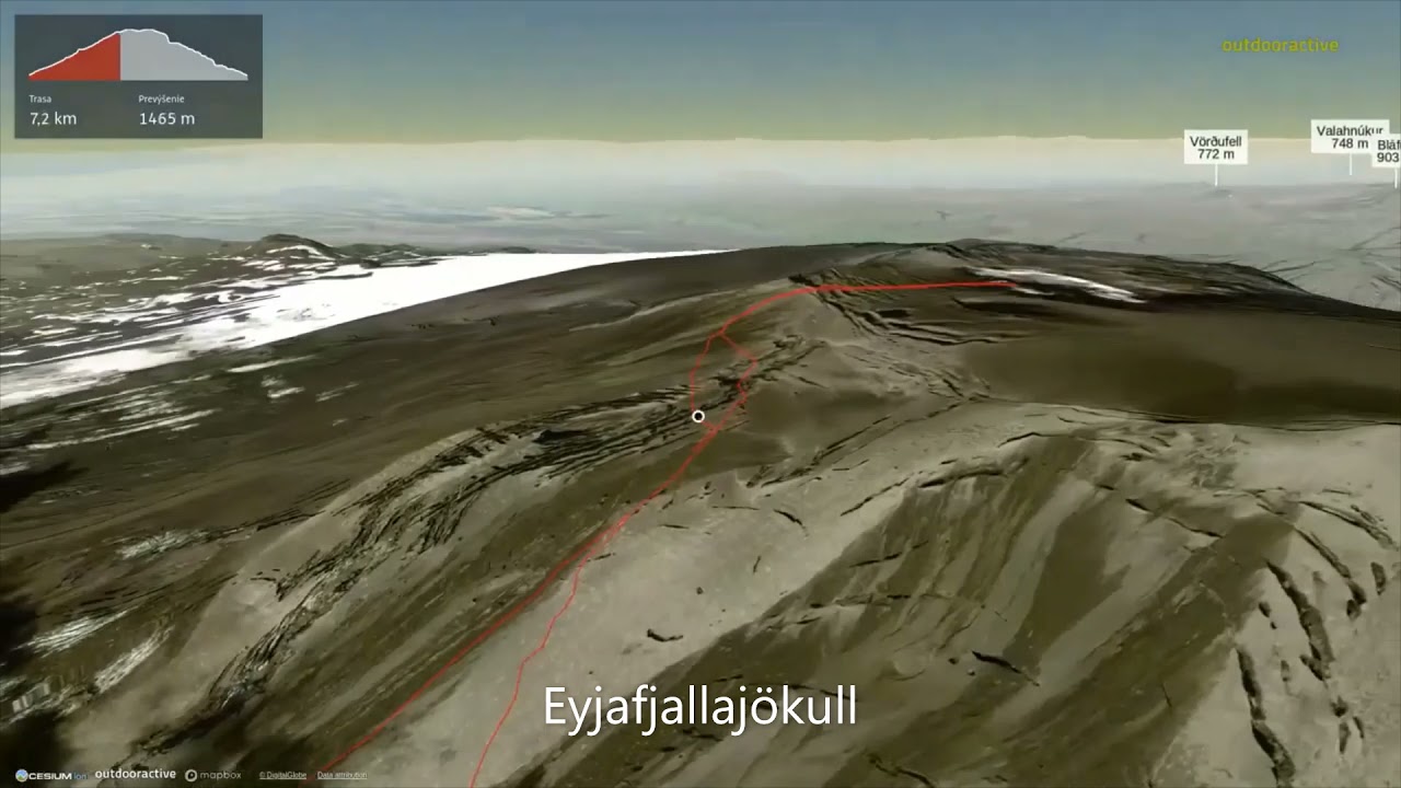 Eyjafjallajökull ∆ hiking trails ∆ 3d-trail.com/iceland/ — Eyjafjallajökull, Iceland — video poster