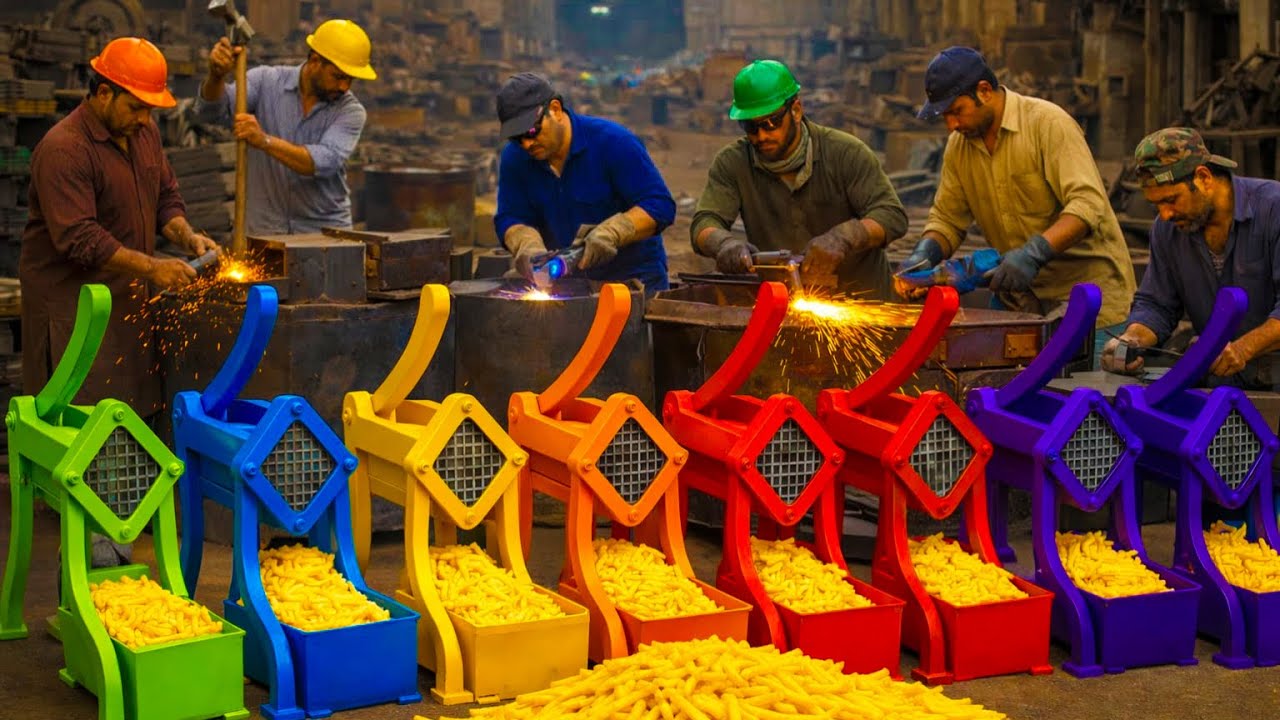 How chips cutting machine are made | How to make fries cutter 