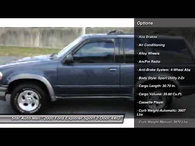 2000 Ford Explorer Sport 2-Door 4WD Bethlehem PA 18020