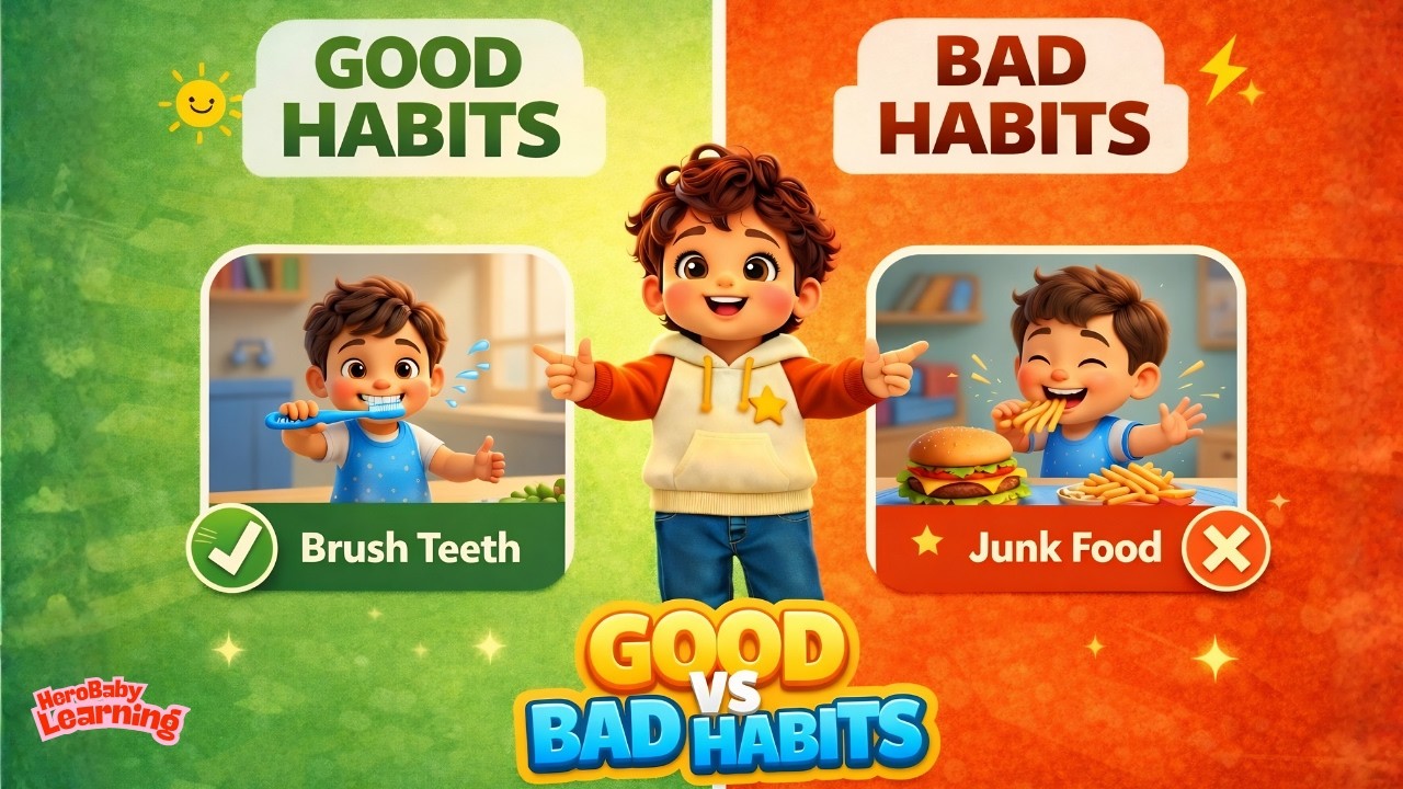 Good Habits vs Bad Habits for Kids | Learning Good Manners | Kids ...