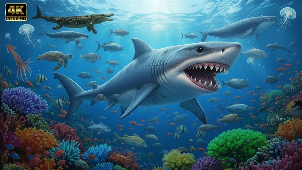 Ocean Wildlife 4K 🌊|Nature Animals Under The Ocean |Marine Harmony & Gentle Sounds #relaxing #music