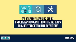 TAP Learning Series Video 4: Prioritizing Gaps to Target Interventions