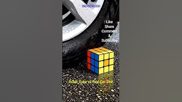 Rubik Cube vs Real Car Tire! Super Satisfying ASMR Crush | IndoCrush Channel #shorts