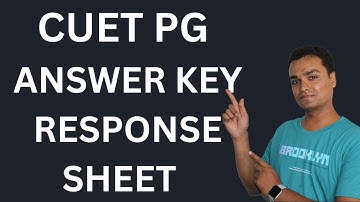 #cuet PG ANSWER KEY|ANSWER KEY|RESPONSE SHEET