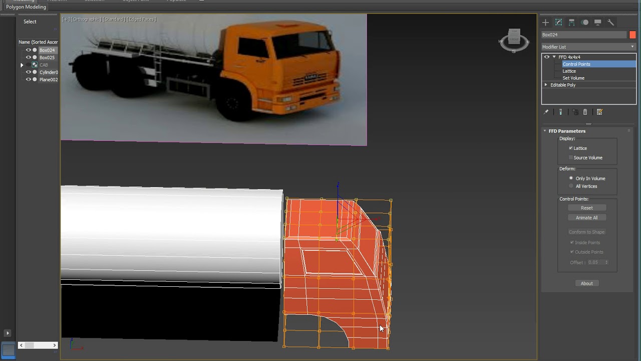 Modeling 3ds Max Semi-truck