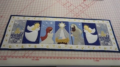 Pt3-Assembly and Finishing the Nativity Table Runner by DBJJ. See a Trick for Mitered Corners