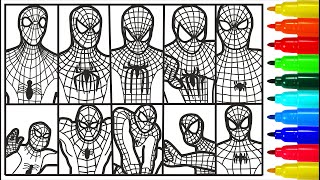 Spiderman Faces Superheroes Coloring Pages