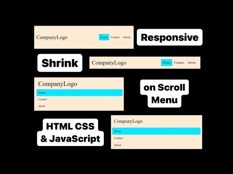 Responsive Shrink on Scroll Menu with HTML CSS and JavaScript