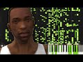 GTA San Andreas Theme Song, but plays piano after converting to MIDI file