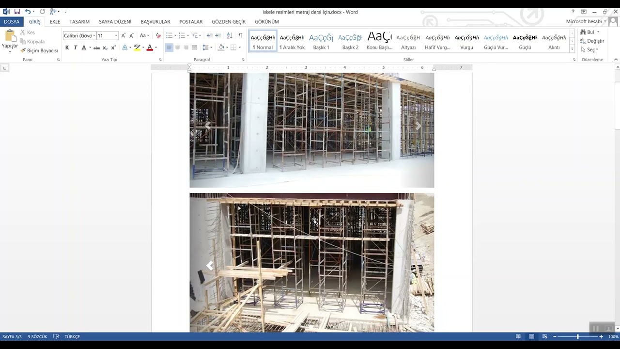 7. Ders: Kalıp iskelesi metrajı