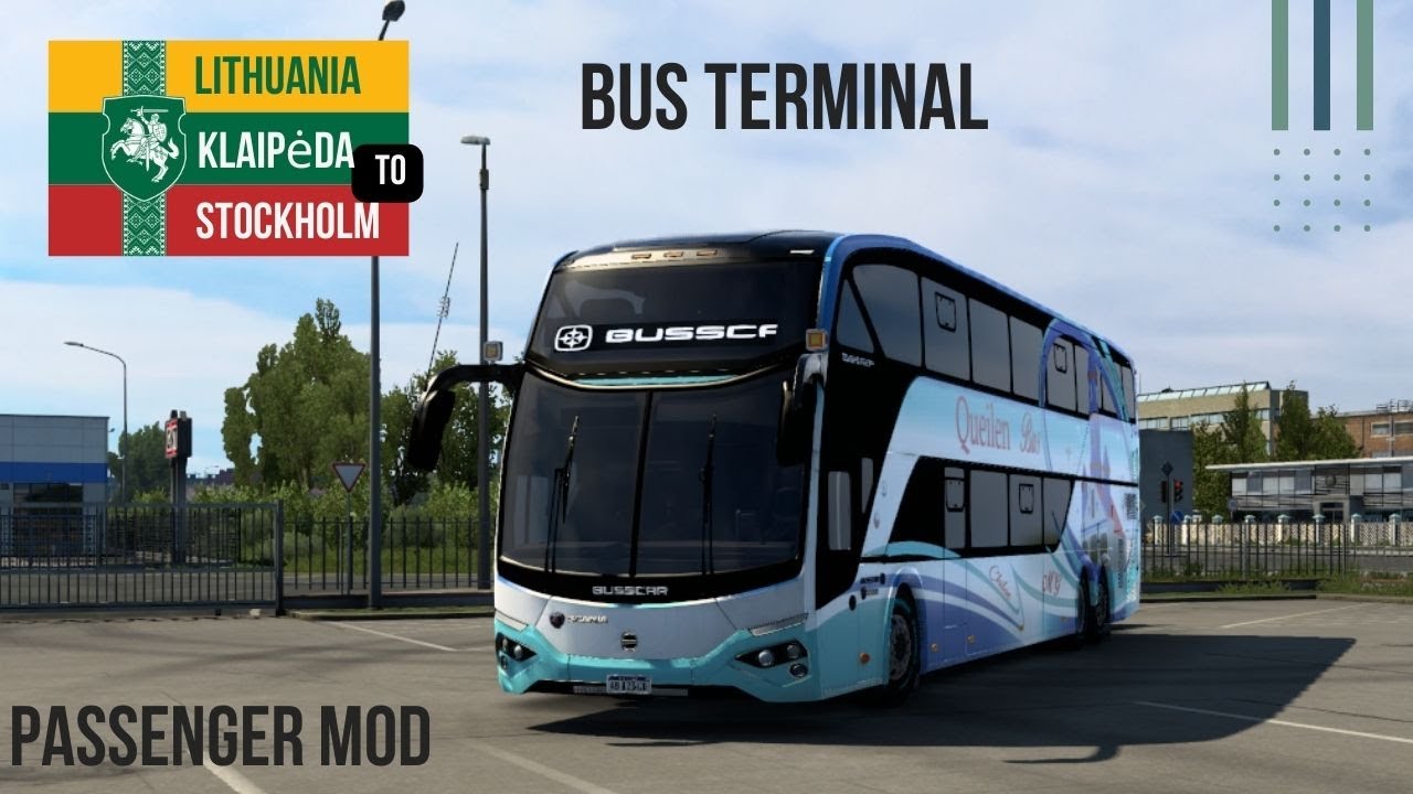 Busstar 380 travelling from klaip da to stockholm lithuania ets2 1 45