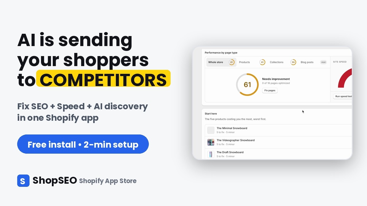How to Optimize Your Shopify Store for SEO, Speed & AI Search (2026 ...
