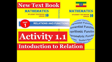 Mathematics Grade 10 Unit 1 Relation(Activity 1.1) from new Text Book@mathT_21​
