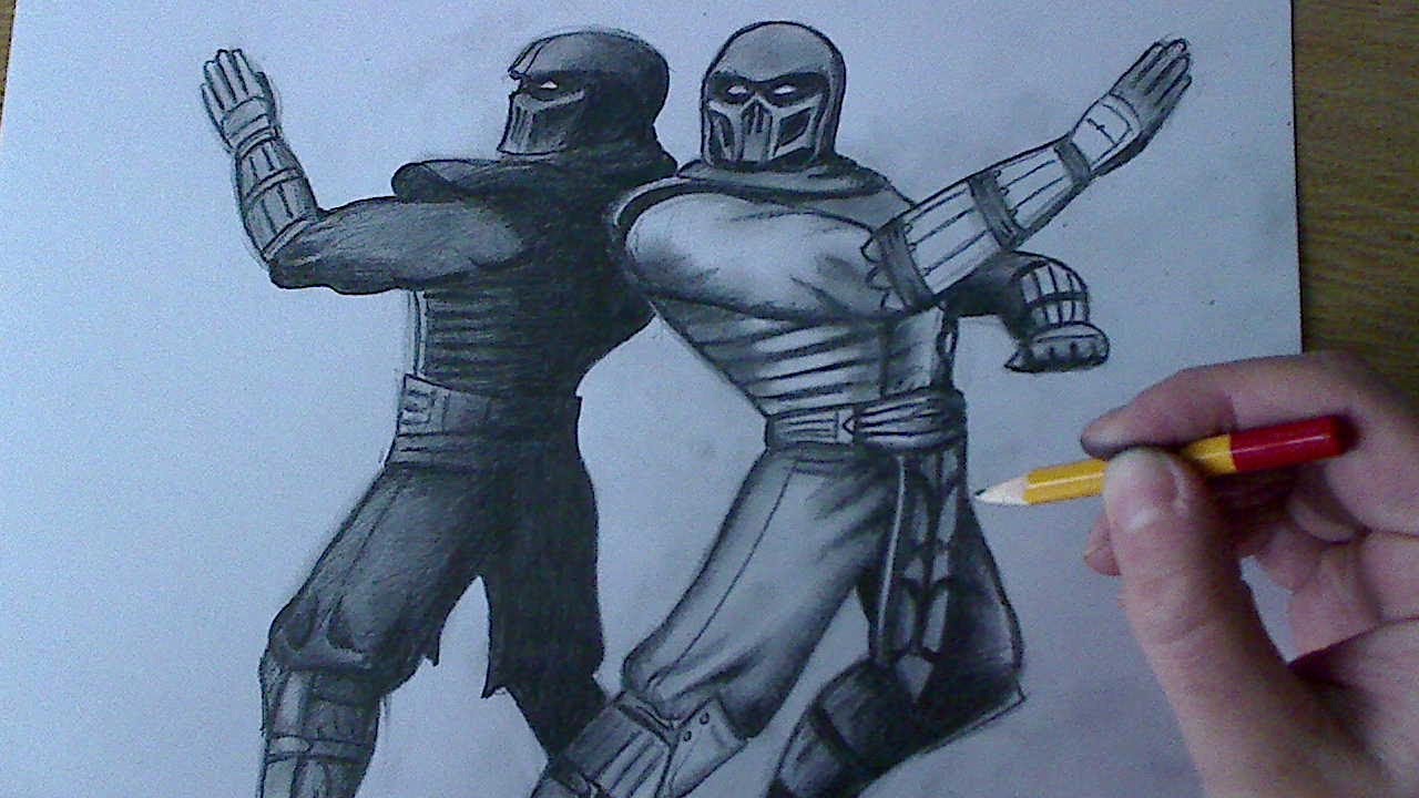 How to draw Noob Saibot Shadow - Mortal Kombat - YouTube