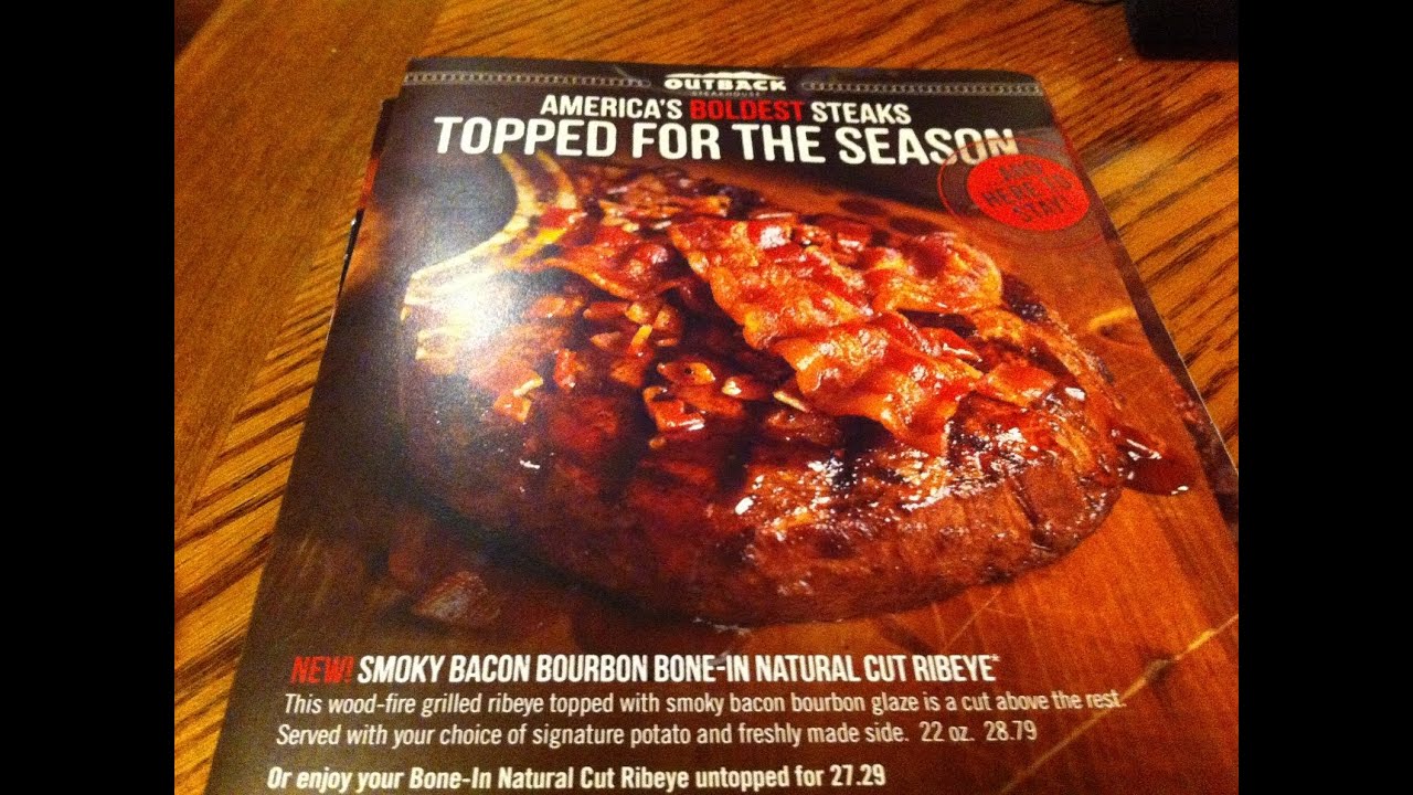 Snitching On Outback Steakhouse New Smoky Bacon Bourbon Bone In Natural Cut Ribeye YouTube