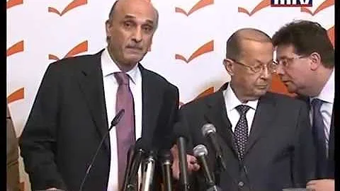 Dr. Samir Geagea and Michel Aoun Press Conference ...