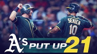 Oakland Athletics put up 21 runs!!