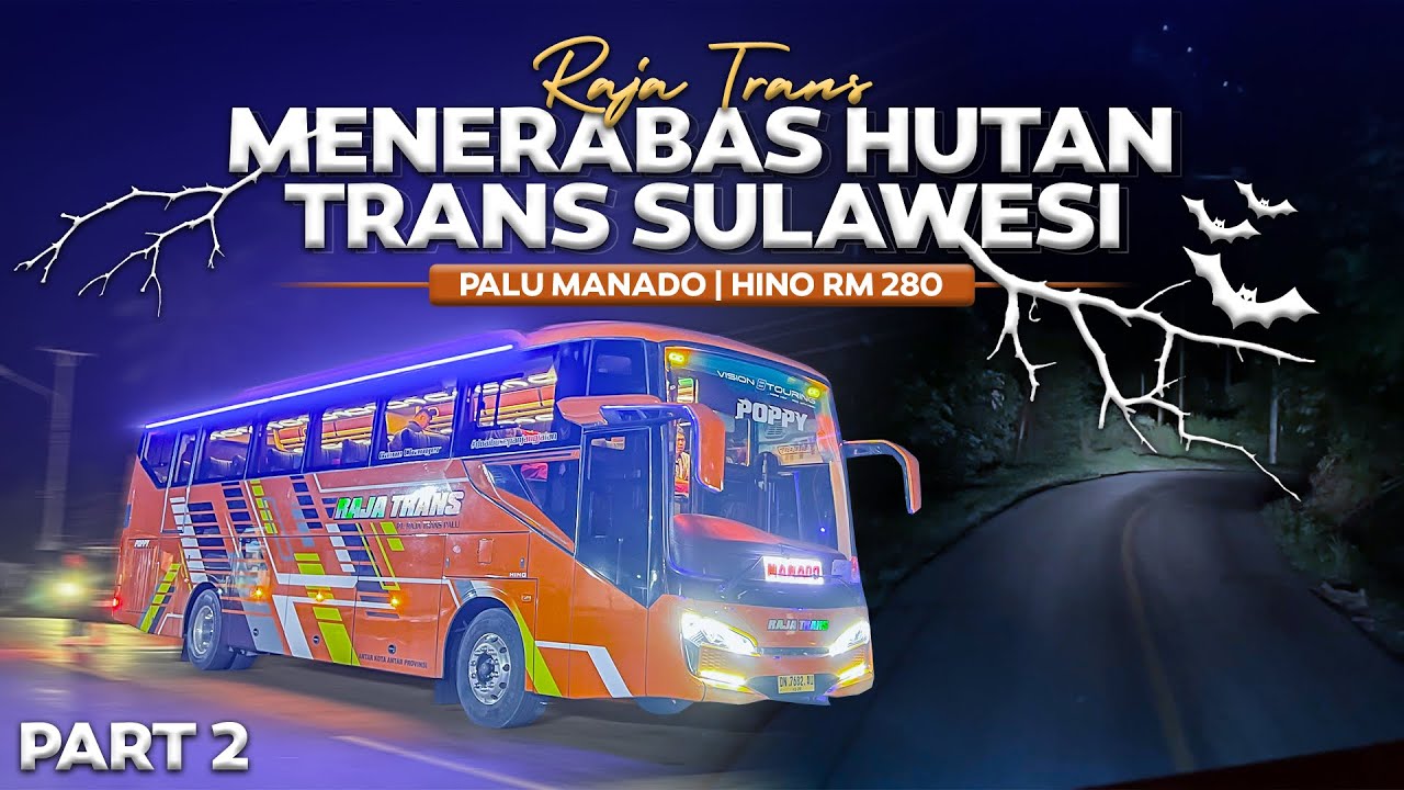 MENERABAS HUTAN TRANS SULAWESI ‼️Palu - Manado Naik Bus Raja Trans Part2 