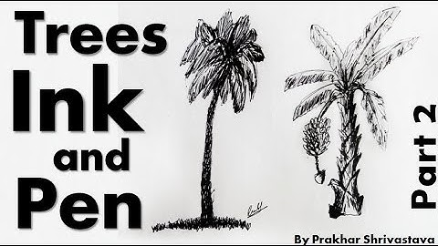 How to draw trees with Ink and  pen | Palm tree and banana tree | By Prakhar Shrivastava