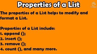 What Everyone Ought To Know About List Properties In Python | Elijah Olayinka | ZED Programming