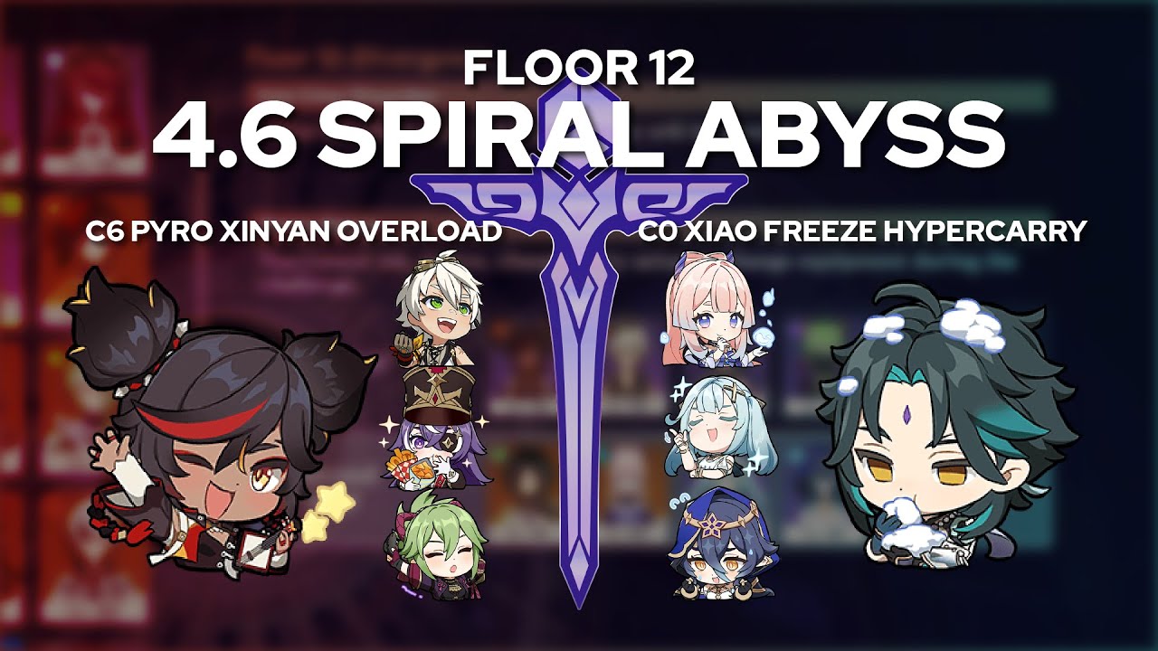 C6 Pyro Xinyan Overload + C0 Xiao Freeze [4.6 Spiral Abyss | F12] - YouTube