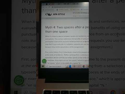 Video: ¿Es apa doble espacio después del punto?