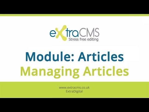 ExtraCMS - Module: Articles - Managing Articles