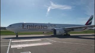 Emirates B777 taxiing on Malta Airport LMML