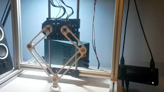 First test of a 5-bar leg with dual brushless actuator using B-G431B-ESC1