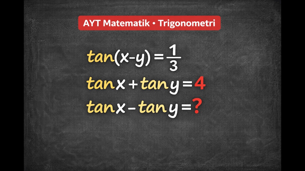AYT Matematik | Trigonometri Tanjant Fark Formülüyle Ters Köşe Zor Soru