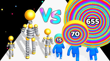 Layer Man Run vs Spring Man Run Max Level ASMR Gameplay #asmrgameplay #satisfyingasmr