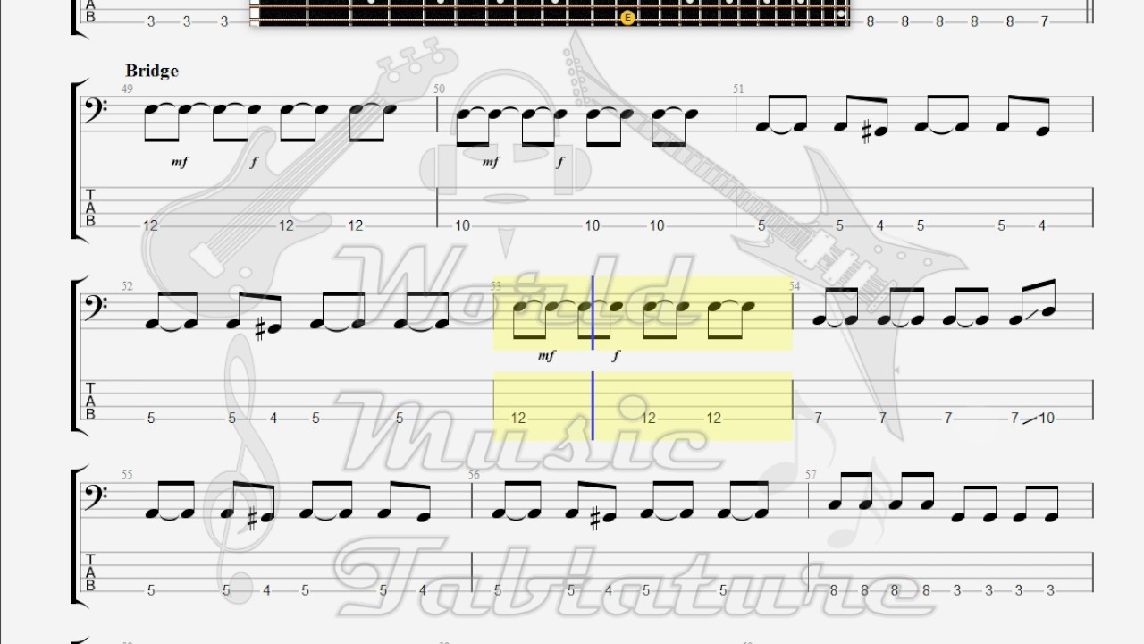 Feeder Comfort In Sound Bass Guitar Tab Youtube