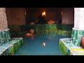 2 Man Build Hidden Bamboo Temple Underground With Water Slide Swimming Pool in Forest